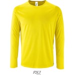 Pánské sportovní tričko SPORTY s dlouhým rukávem - Neon yellow 3XL