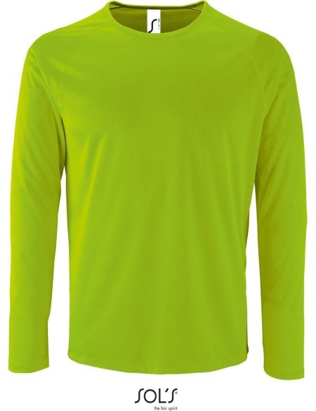Pánské sportovní tričko SPORTY s dlouhým rukávem - Neon green M
