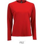 Damen-Sport-T-Shirt SPORTS mit langen Ärmeln - Rot M