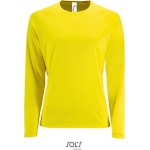 Dámské sportovní tričko SPORTY s dlouhým rukávem - Neon yellow L