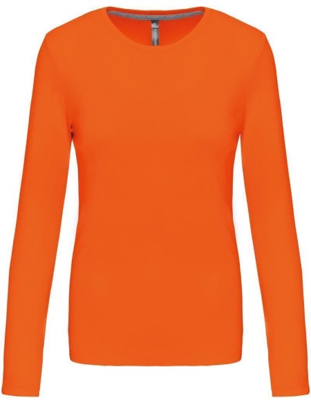 Dámské tričko - Kariban K383 s dlouhým rukávem - Oranžová XXL
