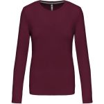 Dámské tričko - Kariban K383 s dlouhým rukávem - Burgundy S