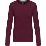 Dámské tričko - Kariban K383 s dlouhým rukávem - Burgundy M