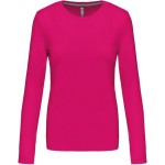 Dámské tričko - Kariban K383 s dlouhým rukávem - Fuchsia XL