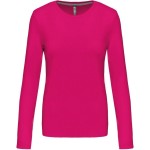 Dámské tričko - Kariban K383 s dlouhým rukávem - Fuchsia 3XL