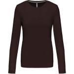 Dámské tričko - Kariban K383 s dlouhým rukávem - Chocolate XL