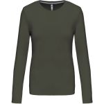 Dámské tričko - Kariban K383 s dlouhým rukávem - Dark khaki L