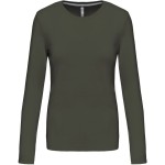 Dámské tričko - Kariban K383 s dlouhým rukávem - Dark khaki XXL