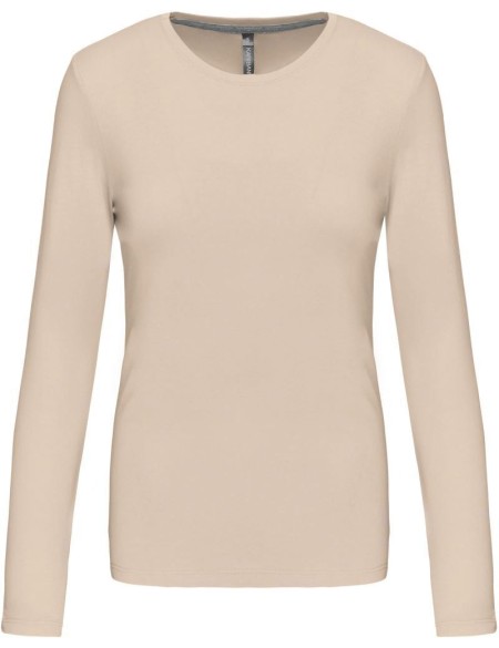 Dámské tričko - Kariban K383 s dlouhým rukávem - Light sand XL