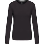 Dámské tričko - Kariban K383 s dlouhým rukávem - Dark grey S