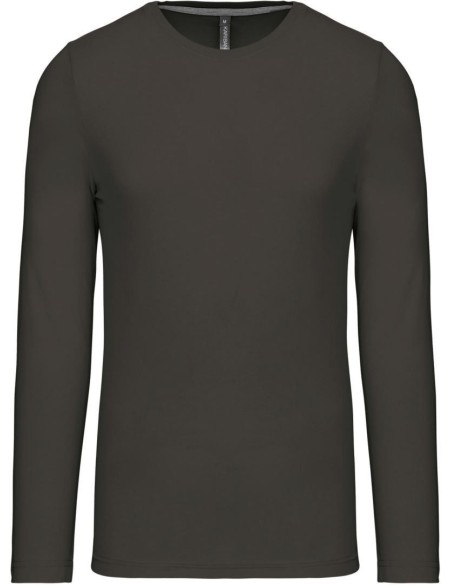 Pánské tričko - Kariban K359 s dlouhým rukávem - Dark grey XL