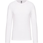 Pánské tričko - Kariban K359 s dlouhým rukávem - Bílá 4XL