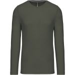 Pánské tričko - Kariban K359 s dlouhým rukávem - Dark khaki 4XL