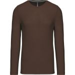 Pánské tričko - Kariban K359 s dlouhým rukávem - Chocolate 3XL