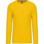 Pánské tričko - Kariban K359 s dlouhým rukávem - Žlutá 4XL