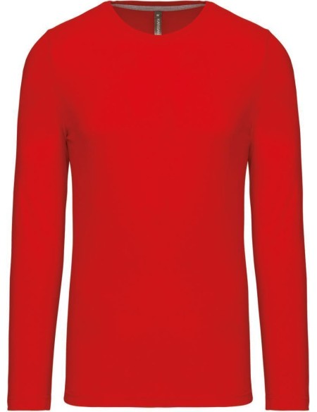 Pánské tričko - Kariban K359 s dlouhým rukávem - Červená 3XL
