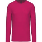 Pánské tričko - Kariban K359 s dlouhým rukávem - Fuchsia M