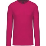 Pánské tričko - Kariban K359 s dlouhým rukávem - Fuchsia S