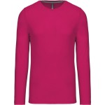 Pánské tričko - Kariban K359 s dlouhým rukávem - Fuchsia XL