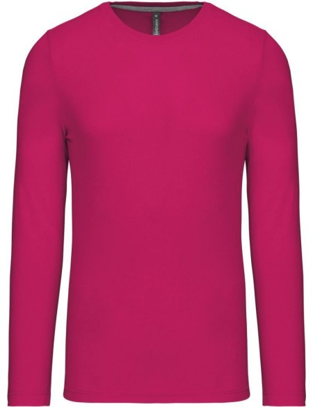 Pánské tričko - Kariban K359 s dlouhým rukávem - Fuchsia XL
