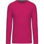Pánské tričko - Kariban K359 s dlouhým rukávem - Fuchsia 3XL