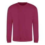 Unisex mikina bez kapuce JustHoods - Cranberry S