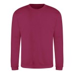 Unisex mikina bez kapuce JustHoods - Cranberry XXL