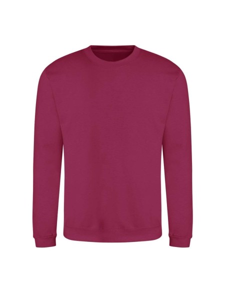 Unisex mikina bez kapuce JustHoods - Cranberry XXL