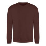 Unisex mikina bez kapuce JustHoods - Chocolate fudge brownie S