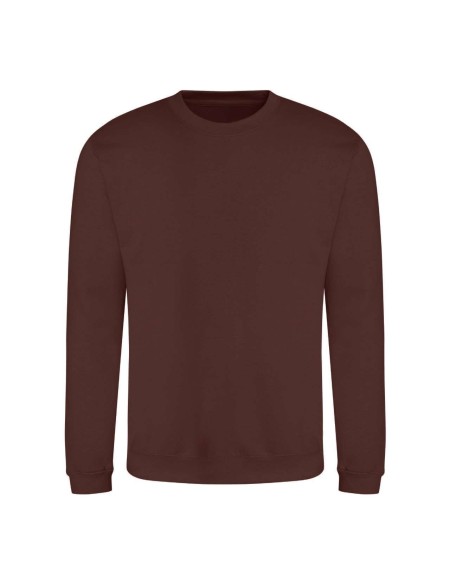 Unisex mikina bez kapuce JustHoods - Chocolate fudge brownie XL