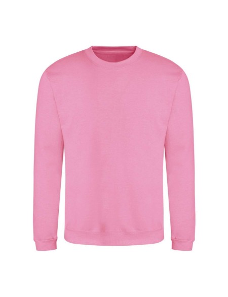 Unisex mikina bez kapuce JustHoods - Candyfloss pink S