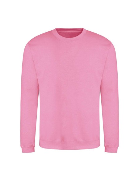 Unisex mikina bez kapuce JustHoods - Candyfloss pink M