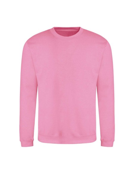Unisex mikina bez kapuce JustHoods - Candyfloss pink L
