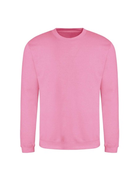 Unisex mikina bez kapuce JustHoods - Candyfloss pink XL