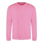 Unisex mikina bez kapuce JustHoods - Candyfloss pink XXL