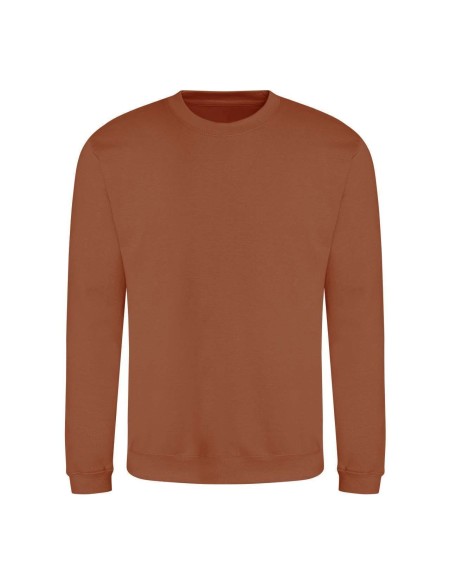 Unisex mikina bez kapuce JustHoods - Caramel latte XXL