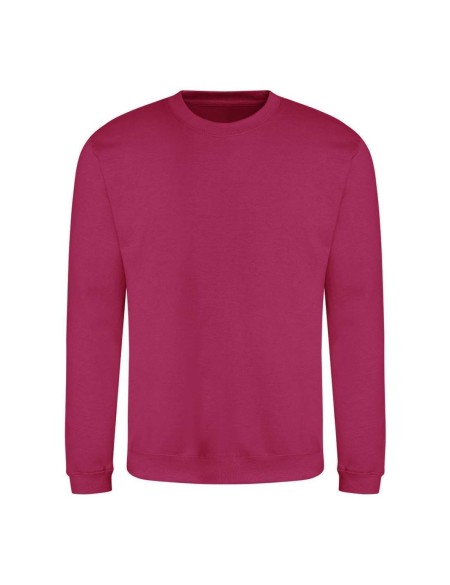 Unisex mikina bez kapuce JustHoods - Hot pink 3XL