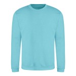 Unisex mikina bez kapuce JustHoods -  Turqiose surf XL