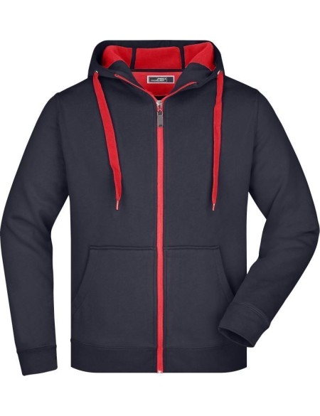 Pánská mikina Doubleface JN355 - Navy/red 3XL