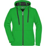 Dámská mikina s kapucí Doubleface - Fern green/graphite M