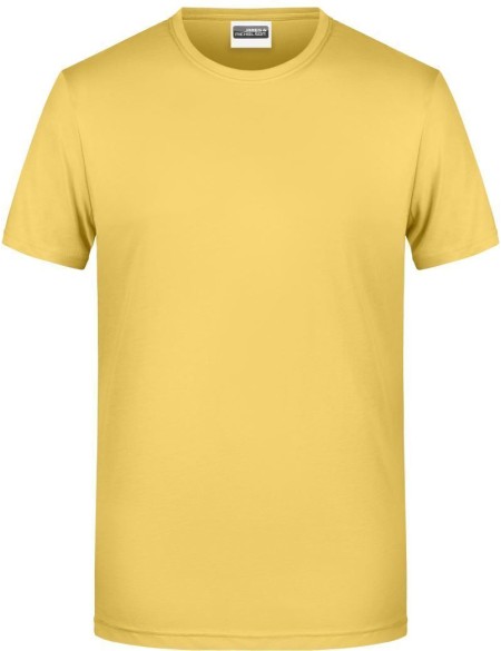 Pánské tričko z bio bavlny James+Nicholson 8008 - Light yellow 3XL