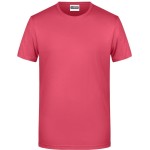 Pánské tričko z bio bavlny James+Nicholson 8008 - Raspberry L