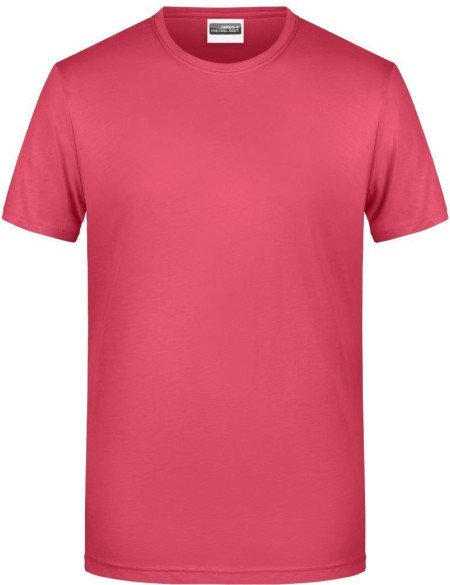 Pánské tričko z bio bavlny James+Nicholson 8008 - Raspberry L