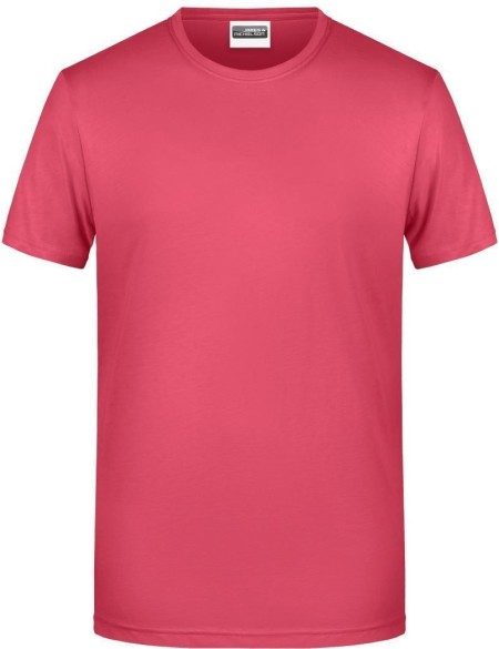 Pánské tričko z bio bavlny James+Nicholson 8008 - Raspberry XXL