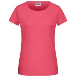 Dámské tričko z bio bavlny James+Nicholson 8007 - Raspberry XXL