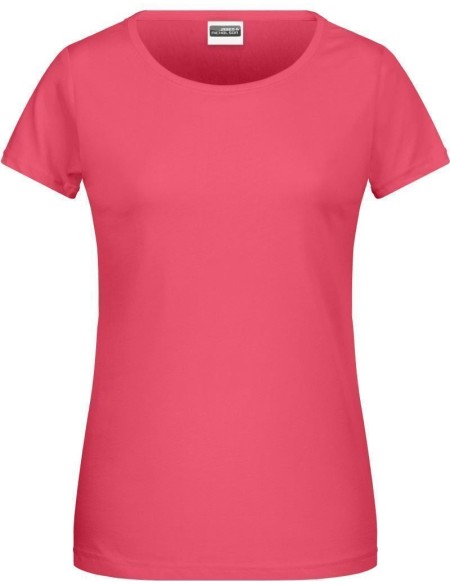 Dámské tričko z bio bavlny James+Nicholson 8007 - Raspberry XXL