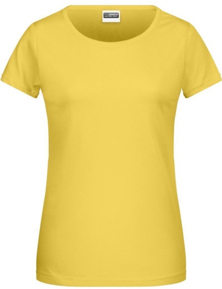 Dámské tričko z bio bavlny James+Nicholson 8007 - Yellow M