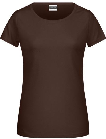 Dámské tričko z bio bavlny James+Nicholson 8007 - Brown XXL