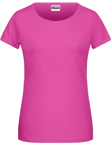 Dámské tričko z bio bavlny James+Nicholson 8007 - Pink L
