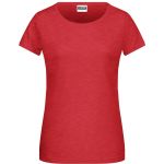 Dámské tričko z bio bavlny James+Nicholson 8007 - Carmine red melange S